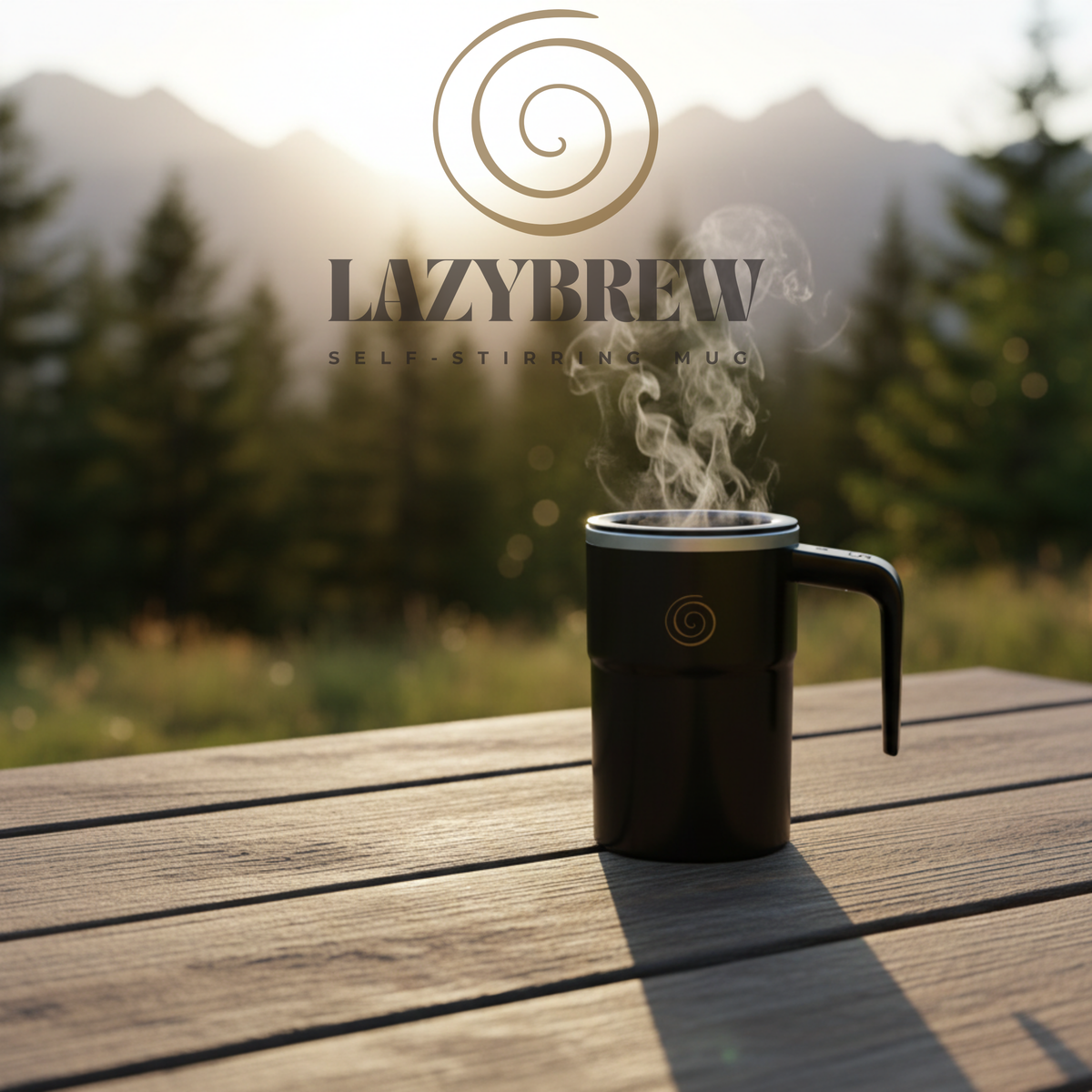 LazyBrew™ Zelfroerende Koffiemok (380 ml) – USB-C