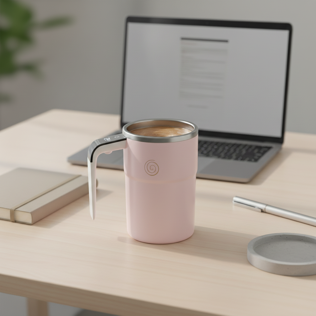 LazyBrew™ Zelfroerende Koffiemok (380 ml) – USB-C