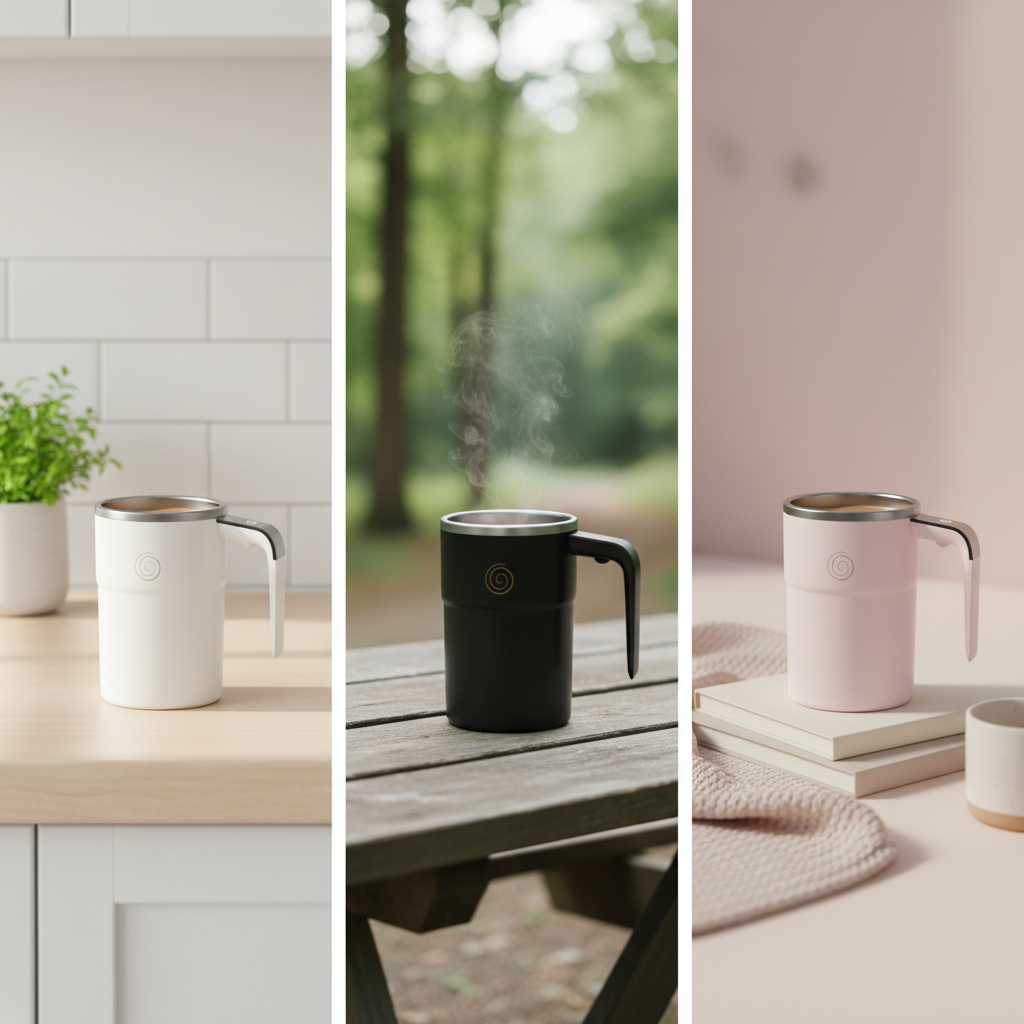 LazyBrew™ Zelfroerende Koffiemok (380 ml) – USB-C